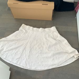 White floral skater skirt with zipper